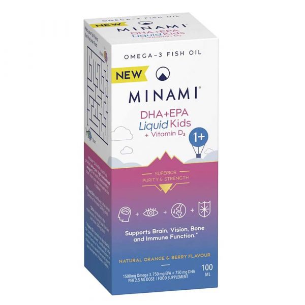 Minami Nutrition DHA+EPA Liquid Kids + Vitamin D3 100ml